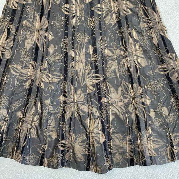 Coldwater Creek Pleated Velvet Floral Skirt Whimsigoth Fairy Grunge M Sz 10-12 - Picture 3 of 16